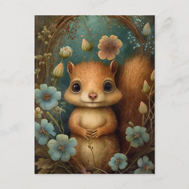 Cute Baby Red Squirrel Postcard (Front)