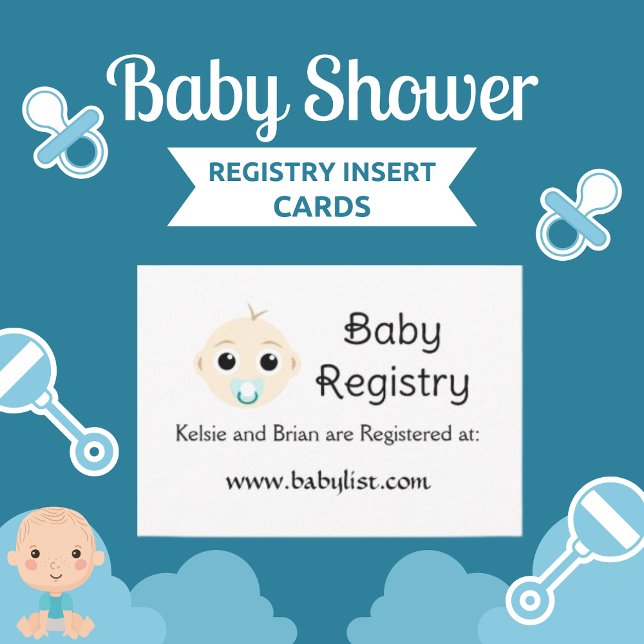 Cute Baby Registry Baby Shower Card (Creator Uploaded)