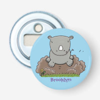 Cute baby rhino cartoon illustration