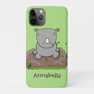 Cute baby rhino cartoon illustration Case-Mate iPhone case