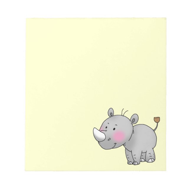 cute baby rhino notepad (Front)