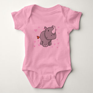 Cute Baby Rhinoceros T-Shirt Baby Bodysuit