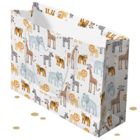 Cute Baby Safari Animal Watercolor Pattern
