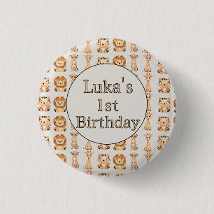 Cute Baby Safari Animals 3 Cm Round Badge