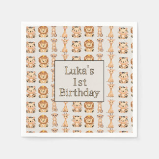 Cute Baby Safari Animals Napkin