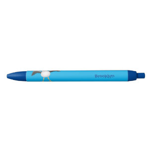 Cute baby sandpiper cartoon illustration black ink pen