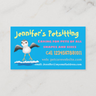 Cute baby sandpiper cartoon illustration business card