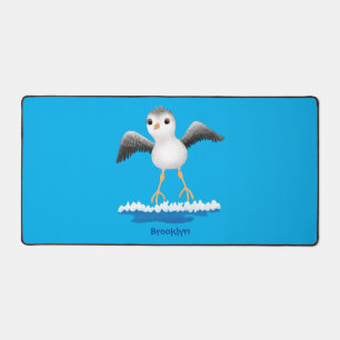 Cute baby sandpiper cartoon illustration desk mat
