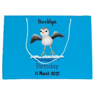 Cute baby sandpiper cartoon illustration large gift bag
