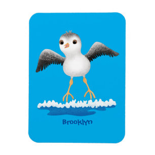 Cute baby sandpiper cartoon illustration magnet