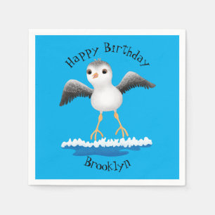 Cute baby sandpiper cartoon illustration napkin