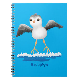 Cute baby sandpiper cartoon illustration notebook