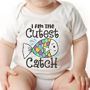Cute Baby Saying I am The Cutest Catch Baby Bodysuit