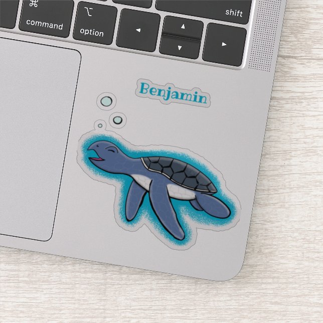 Cute baby sea turtle cartoon illustration (Detail)