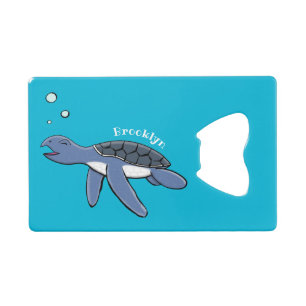 Cute baby sea turtle cartoon illustration
