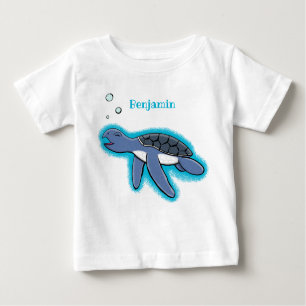 Cute baby sea turtle cartoon illustration baby T-Shirt