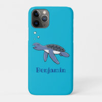 Cute baby sea turtle cartoon illustration