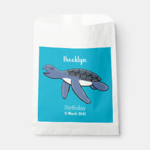 Cute baby sea turtle cartoon illustration favour bags