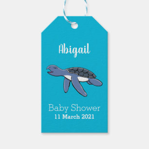 Cute baby sea turtle cartoon illustration gift tags