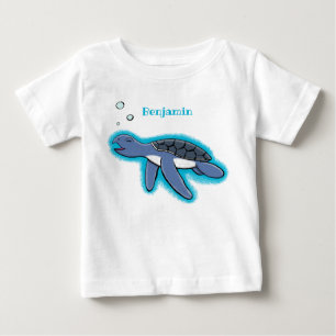 Cute baby sea turtle cartoon illustration T-Shirt