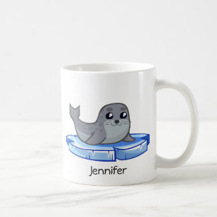 Cute baby seal cartoon kids coffee mug