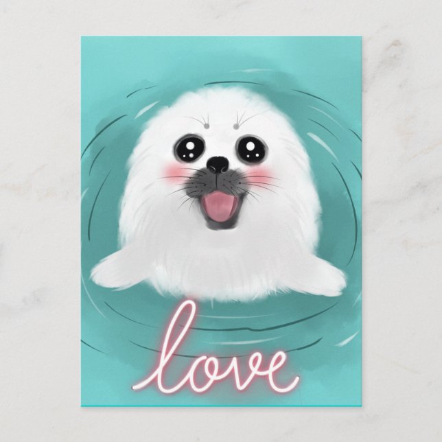 Cute Baby Seal Postcard (Front)