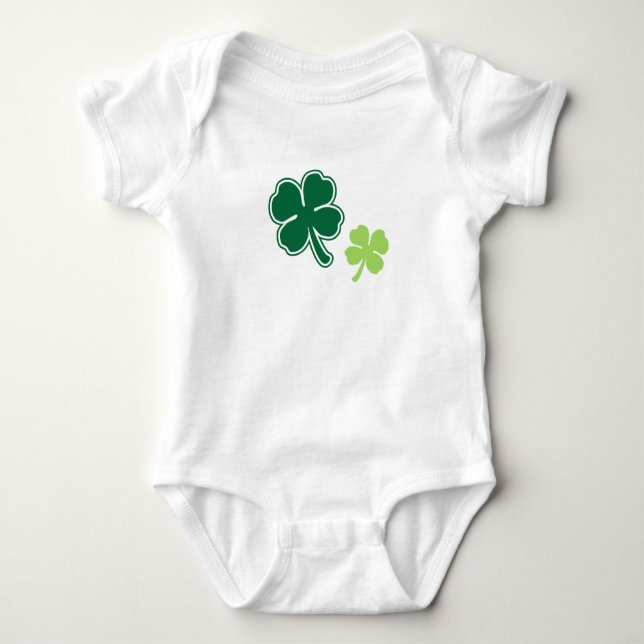 Cute Baby Shamrocks Design One-Piece Bodysuit (Front)