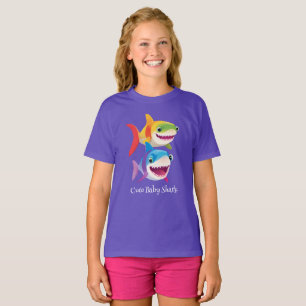 Cute baby shark rainbow colourful birthday kids T-Shirt