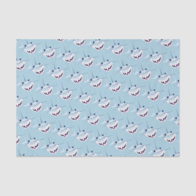 Cute baby shark watercolor painting art tissue paper (Front)