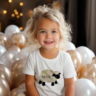 Cute Baby Sheep Lamb Infant Toddler Name Baby T-Shirt