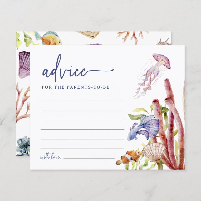 Cute Baby Shower Advice Card (Front/Back)