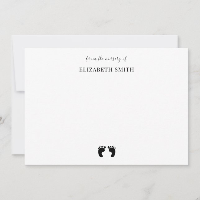 Cute baby shower baby feet simple custom name  card (Front)