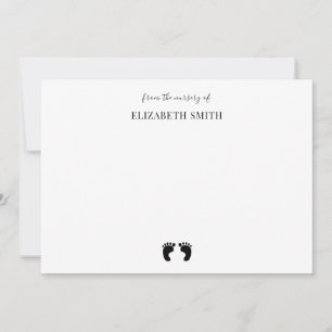 Cute baby shower baby feet simple custom name  card