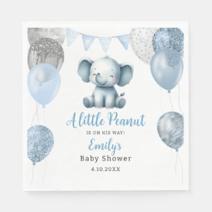 Cute Baby Shower blue Elephant Boy Balloons Napkin
