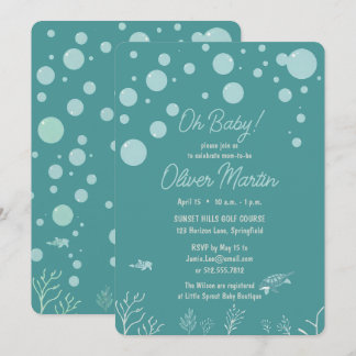 Cute Baby Shower Boy Aqua Fish Park Adorable Oce Invitation