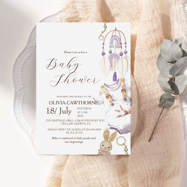 Cute Baby Shower| Bunny Baby Shower Gender Neutral Invitation (Creator Uploaded)