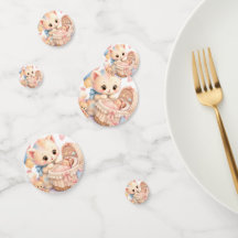 Cute Baby Shower Confetti | Tumble Watercolor Kitt