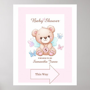 Cute Baby Shower Directional Poster