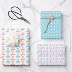 Cute Baby Shower/Gender Reveal Wrapping Paper Shee