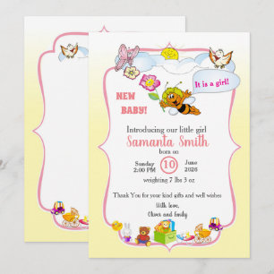 Cute Baby Shower Invitation for girl