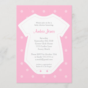 Cute Baby Shower Invitation in Pink for a Girl