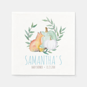 Cute Baby Shower Napkins Watercolor Pumpkin