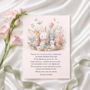 Cute Baby Shower Pastel Whimsy Animals Thank You Card