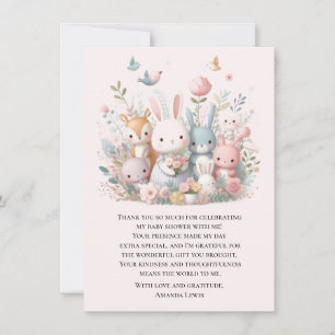 Cute Baby Shower Pastel Whimsy Animals Thank You Card