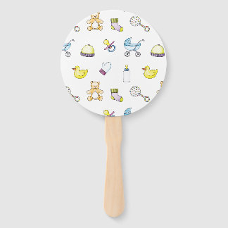 Cute baby shower pattern hand fan
