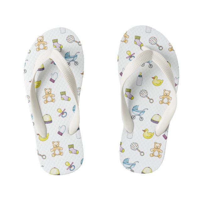 Cute baby shower pattern kid's jandals (Footbed)