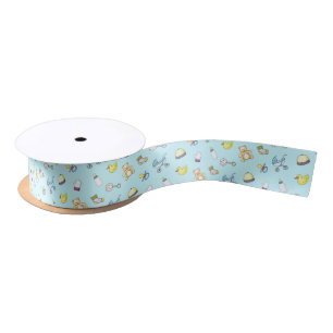 Cute baby shower pattern satin ribbon
