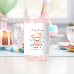 Cute Baby Shower Personalised Can Glass