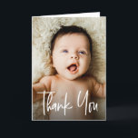 CUTE Baby Shower Photo Modern Handlettering  Thank You Card<br><div class="desc">Celebrate the love and support showered upon you and your little one by personalising these cute Baby Shower Thank You Cards. Add a beautiful photo of your baby to create a cherished memento for family and friends. This modern and unique design incorporates handlettering script, giving your thank you notes a...</div>