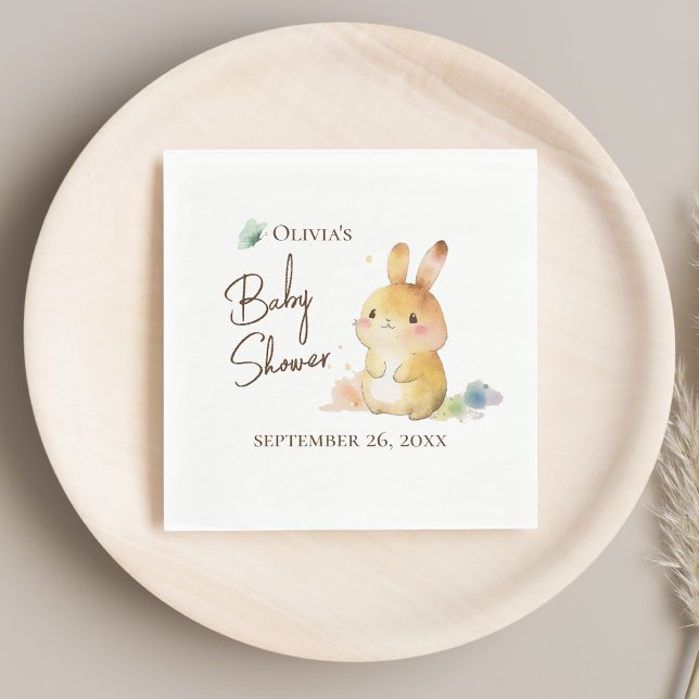 Cute Baby Shower Rabbit Napkin (Creator Uploaded)